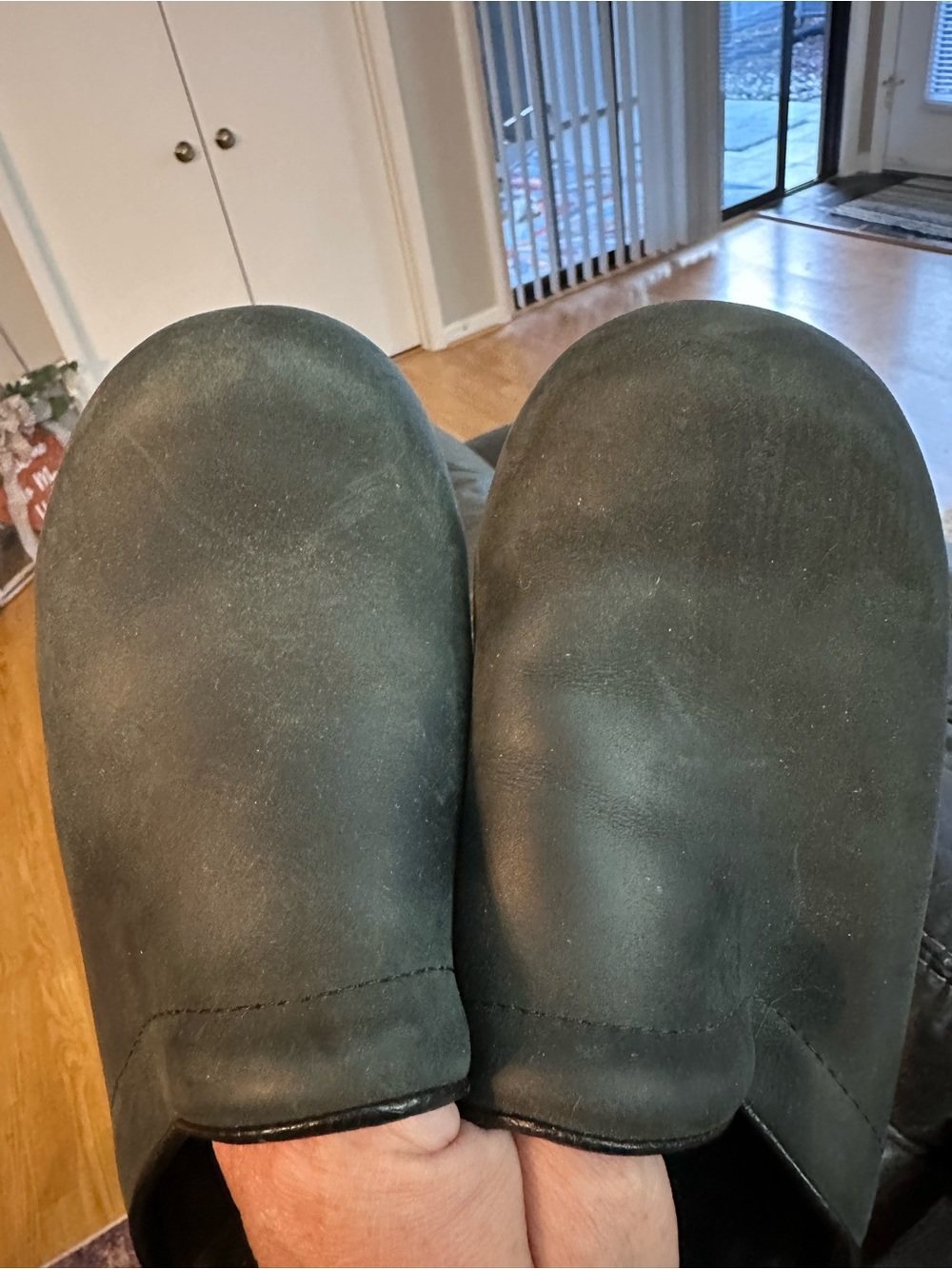 Black Slip-On Suede Mules